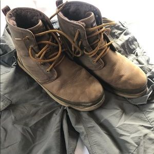 UGG Harkley Waterproof Grizzly Leather Boot Men 11